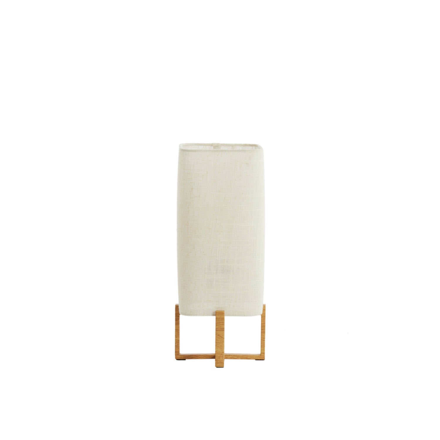 Table lamp 16,5x16,5x39 cm WYN wood prnt natural+linen cream