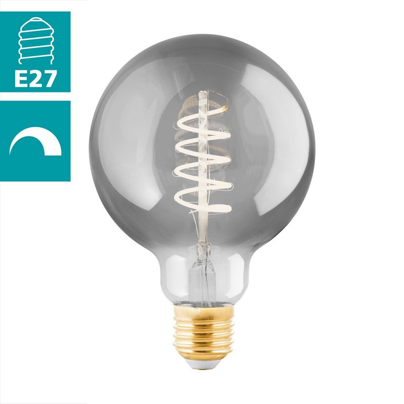 EGLO led filament G95 kogellamp Smoke spiraal E27  4Watt