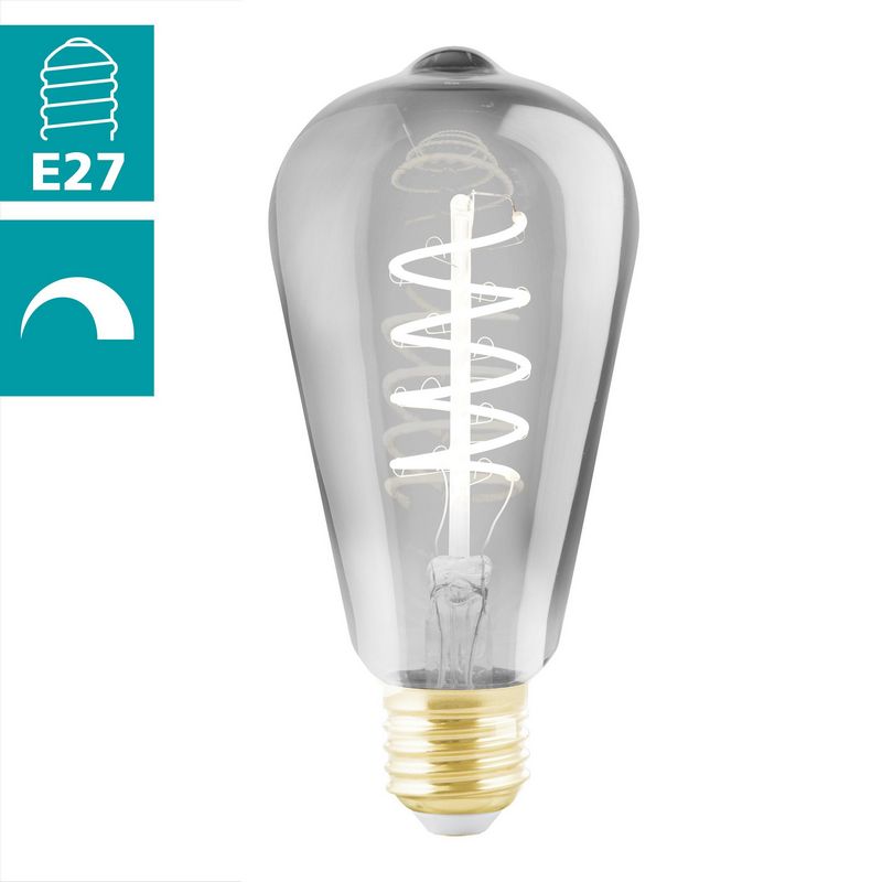 EGLO led filament ST64 lamp Smoke spiraal E27 4Watt