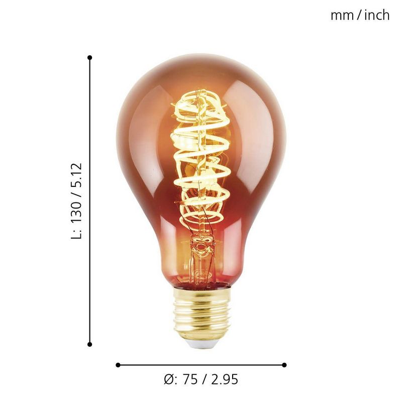 EGLO led filament A75 lamp koper spiraal E27 4W