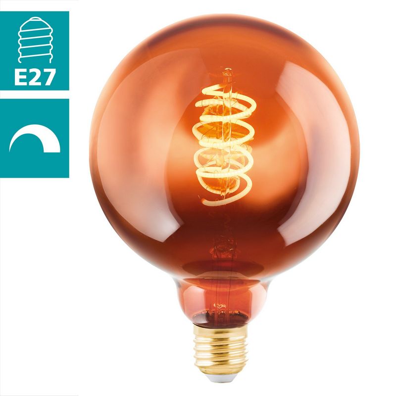 EGLO led filament G125 lamp koper spiraal E27 4W