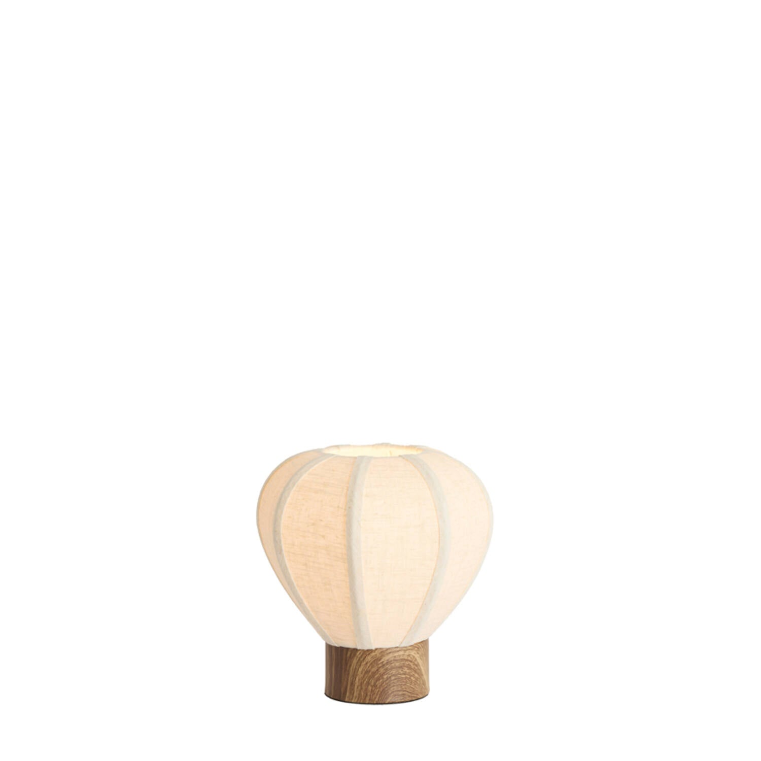 Table lamp Ø23x23,5 cm KYZO wood print natural+linen cream