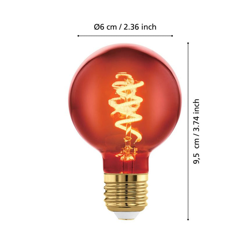 EGLO ledfilamentlamp G60 koper spiraal E27 4W