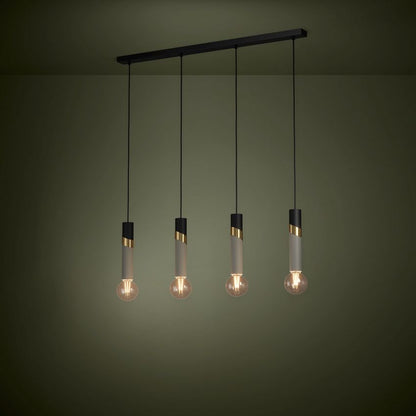 Stars of Light Cedral 4-Lichts Hanglamp 39936 Zwart/Mat goud/Grey