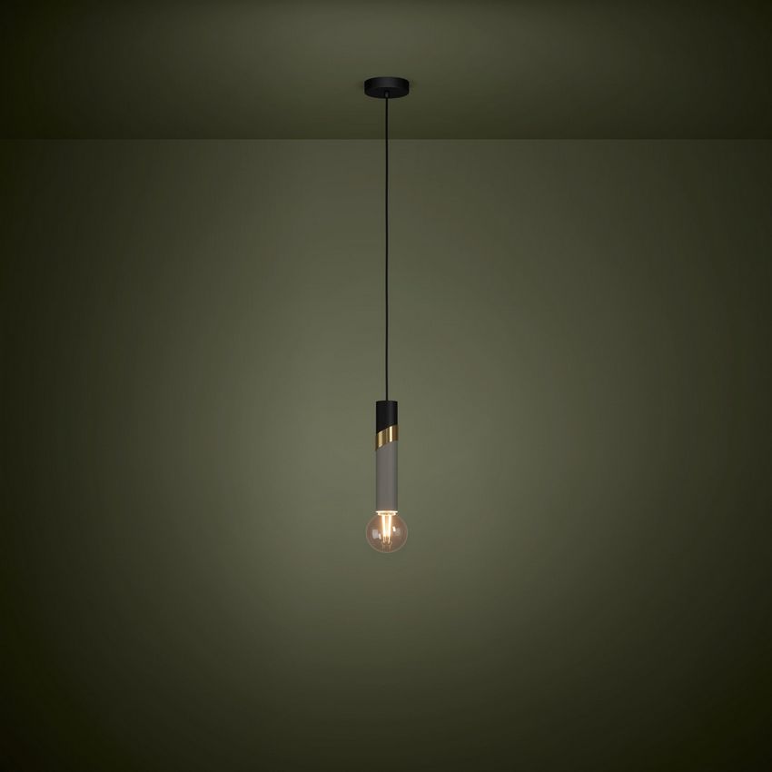 Stars of Light Cedral Hanglamp 39935 Zwart/Mat goud/Grey
