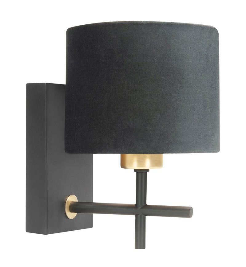 Highlight Torcia W3535.01 Wandlamp Zwart/Goud Zonder stoffen kap