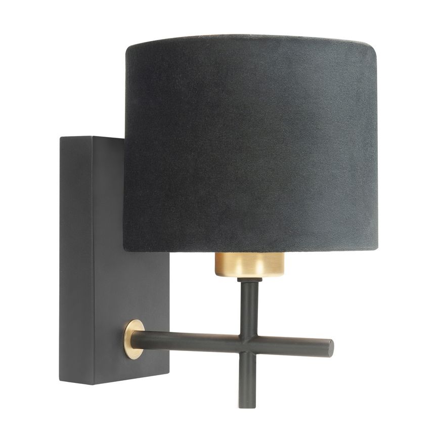 Highlight Torcia W3535.01 Wandlamp Zwart/Goud Zonder stoffen kap - De Smid Verlichting