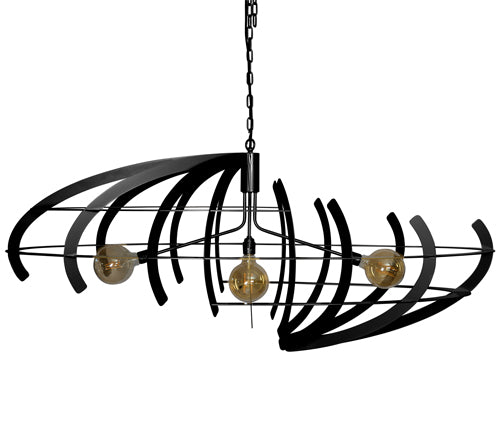 Ztahl Terra Hanglamp Ovaal 150x60cm 2408-9005 Zwart Structuur