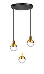 ETH Drop 3-lichts Hanglamp 3 x GU10 05-HL05-HL4247-0230  Zwart/mat messing