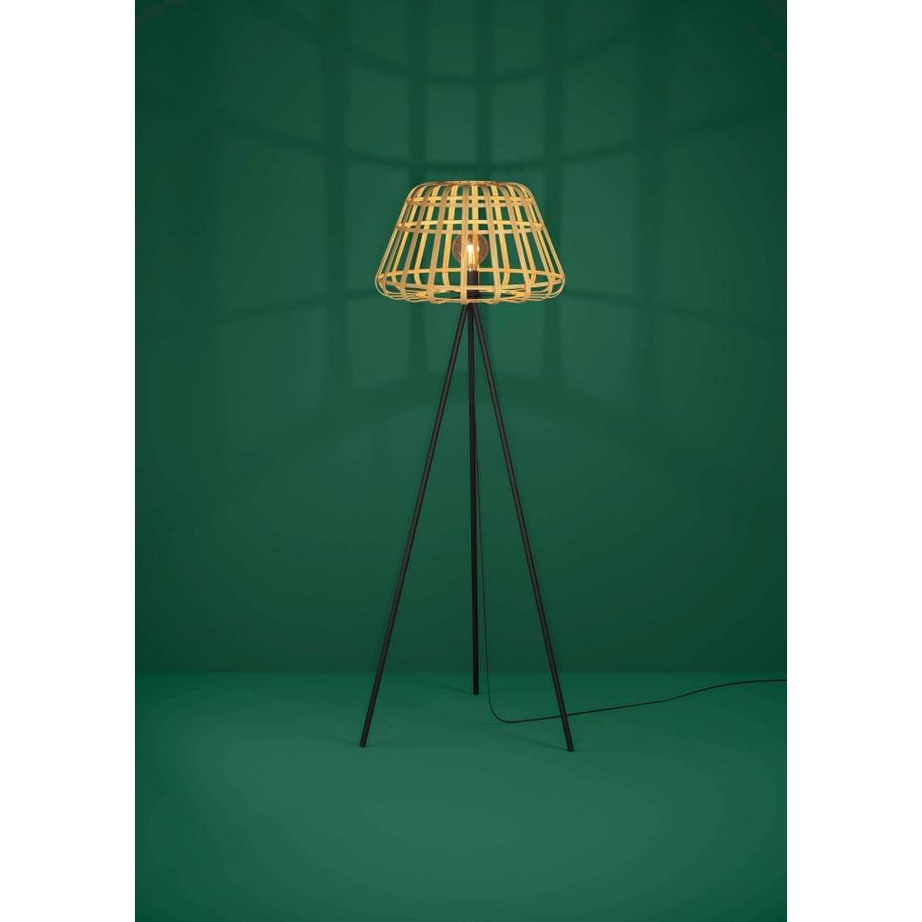 Montezuelo Vloerlamp Hout/Zwart - De Smid Verlichting