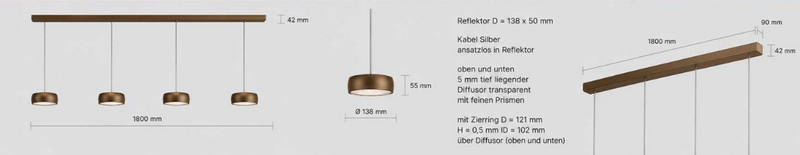 Holtkötter Cara Split 4-Lichts Hanglamp – Bronze