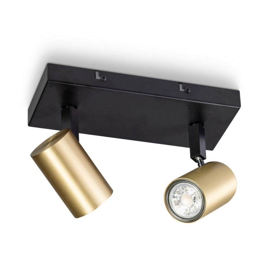 ETH The Common 2L-Balkspot GU10 Zwart/Mat Goud De laatste - De Smid Verlichting