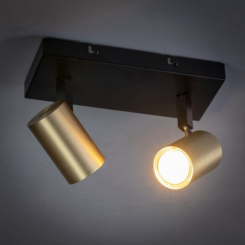 ETH The Common 2L-Balkspot GU10 Zwart/Mat Goud De laatste - De Smid Verlichting
