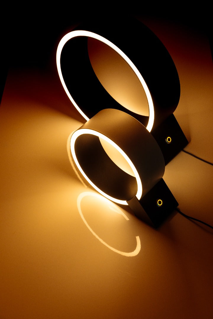 Eth The Q tafellamp led zwart 12w dimbaar Ø20cm
