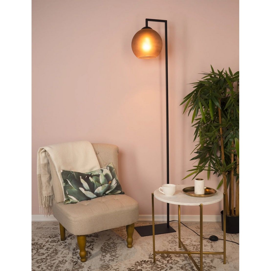 Cesenatico Vloerlamp Zwart/Satijn Grey - De Smid Verlichting