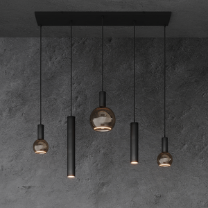 Ztahl Riva hanglamp 5-Lichts 4302-9005 Ral Structuur Zwart