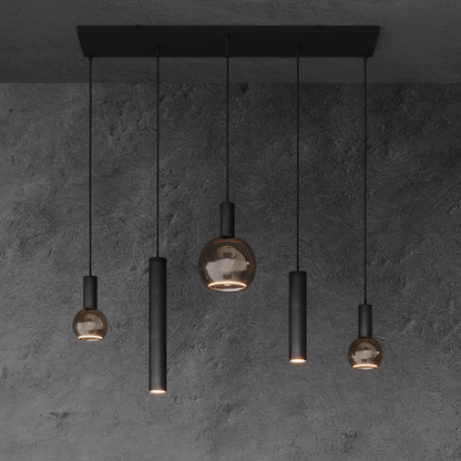 Ztahl Riva hanglamp 5-Lichts 4302-9005 Ral Structuur Zwart