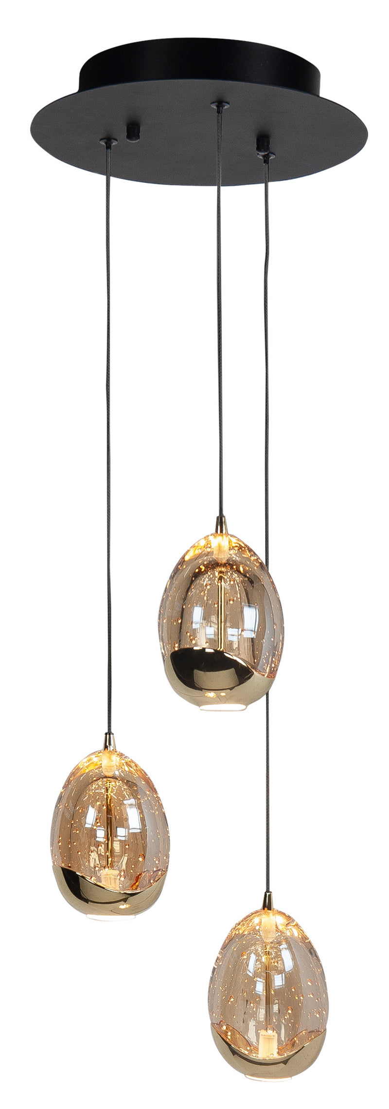 Highlight Golden Egg 3-Lichts hanglamp H5456.01 Goud/Zwart