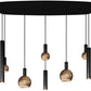 Ztahl 8-Lichts Riva 4311-9005 Hanglamp Deens Ovaal 145 x 55 cm Zwart RAL 9005 structuur