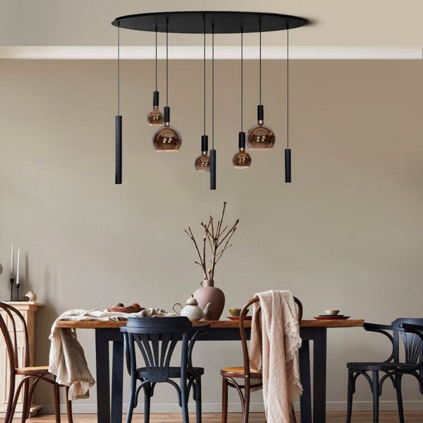 Ztahl Riva 8- Lichts Hanglamp Ovaal 4390-9005 Zwart Ral Structuur - De Smid Verlichting