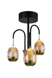 Golden Egg 3-Lichts Plafonniére Goud/Zwart