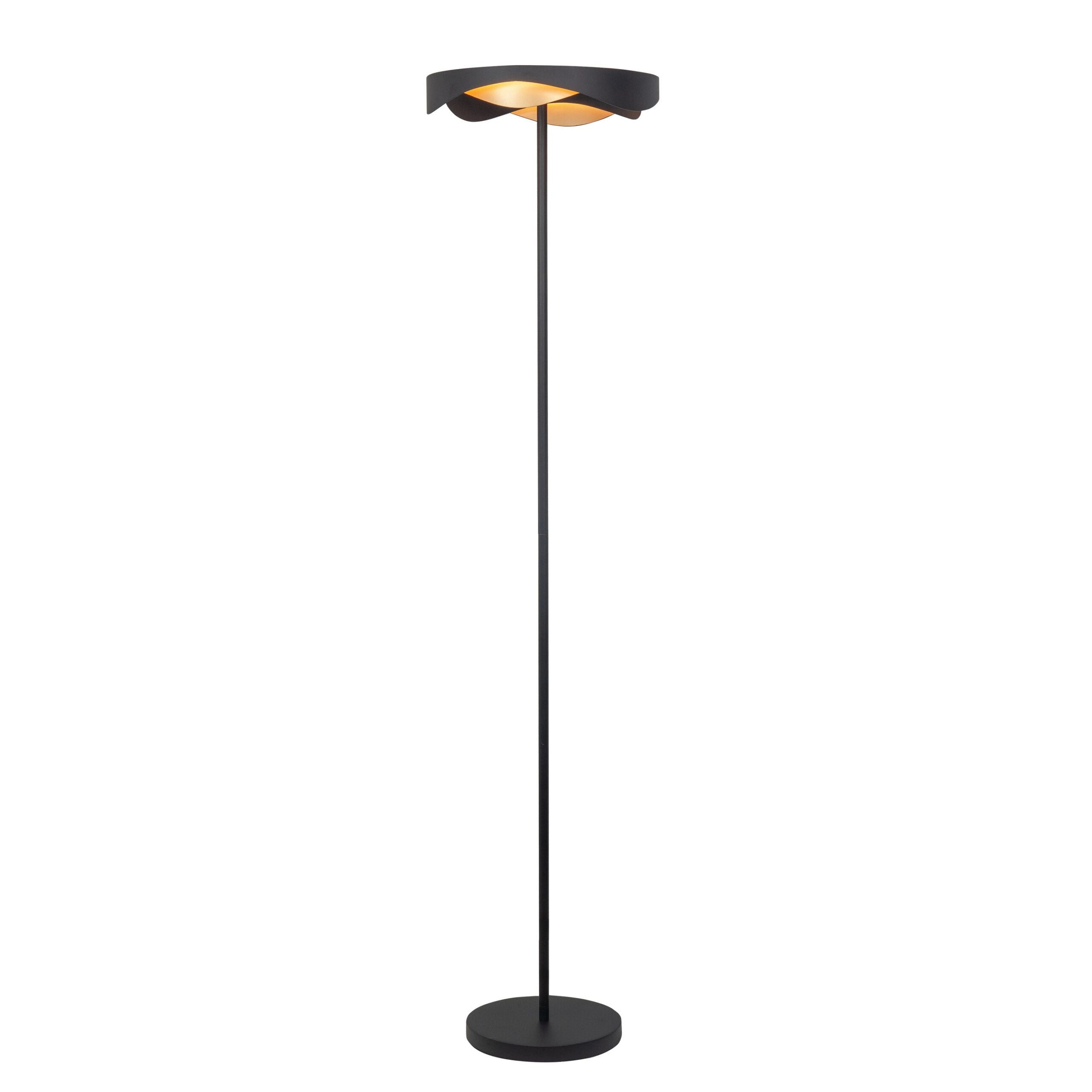 Highlight Ascoli LED Vloerlamp 25watt V4540.01 Zwart/Goud - De Smid Verlichting