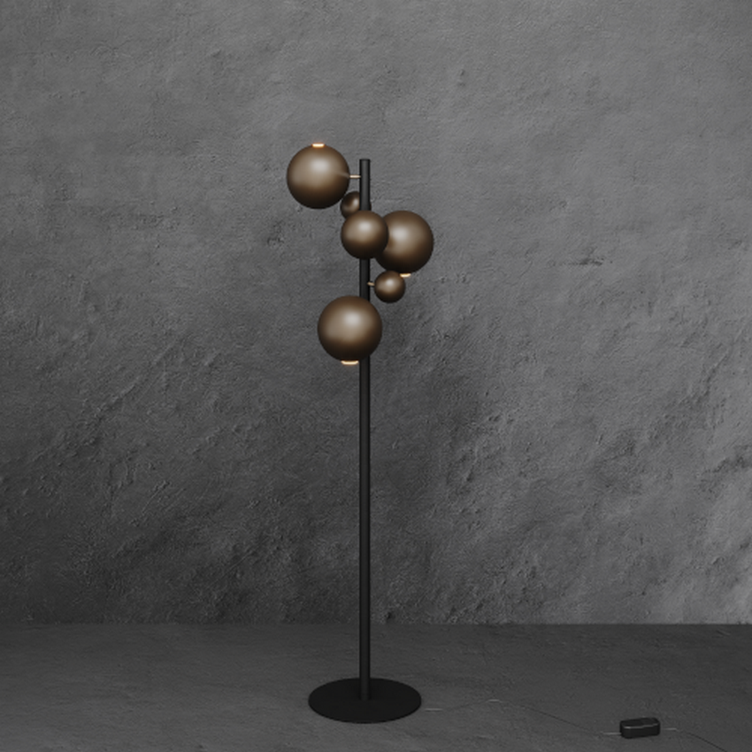 Ztahl Urbino 3-lichts Vloerlamp 4401-Platinum/Zwart