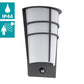 Eglo Breganzo 1 Wand Buitenlamp + Sensor Antraciet/Opaal
