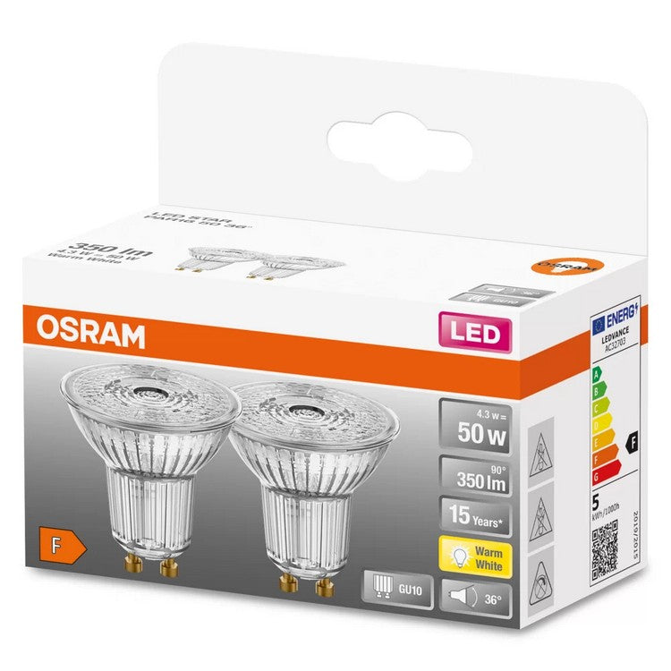 Osram LED Spot (niet dimbaar)PAR1650 4,3watt/50w GU10/827 (2-Pack)