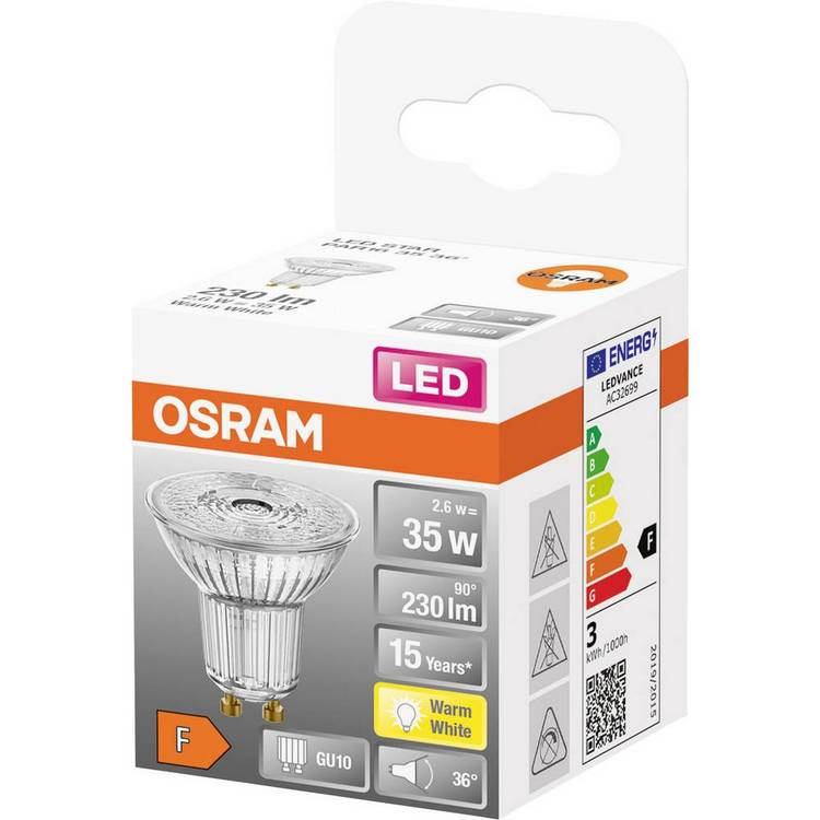 Osram LED Spot PAR1635 2,6watt/35w GU10/827 Warm Wit