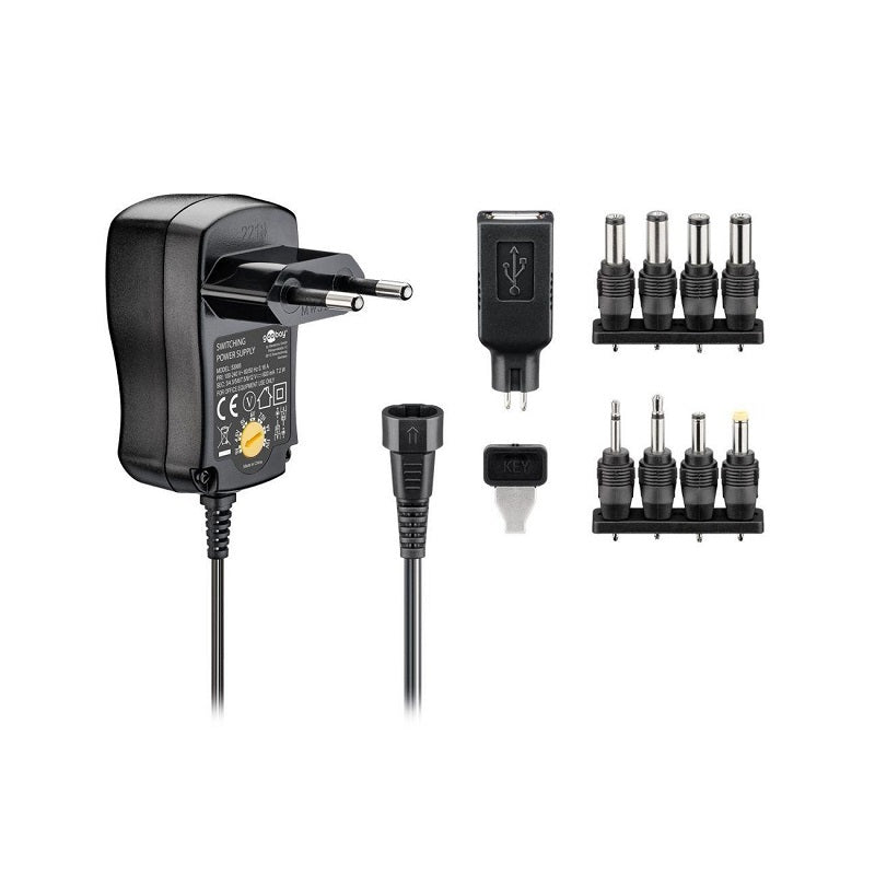 Adapter universeel 1000MA 3-12V 6xCon+USB13912
