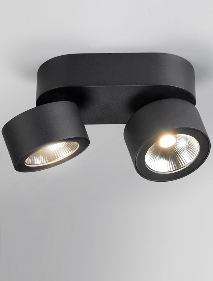 2-Lichts Bloc Spot – Zwart 2700K Warm Wit Dimbaar