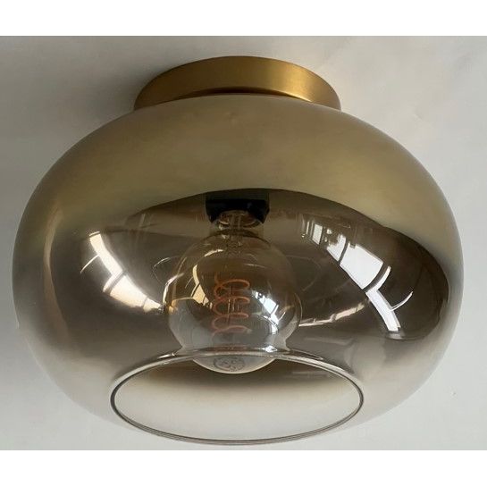 Highlight Bellini 1-Lichts Ronde Plafondlamp met Semi Gold Glas Groot Exclusief lichtbron