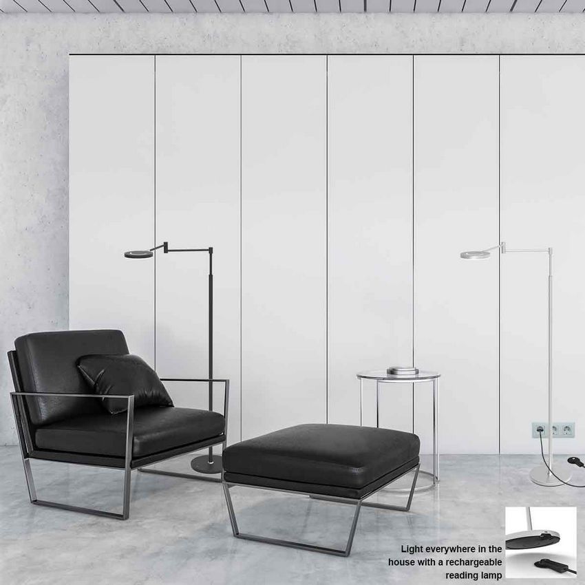 Steinhauer Soleil Accu Vloerlamp 3515ZW 6watt/1000lumen Zwart