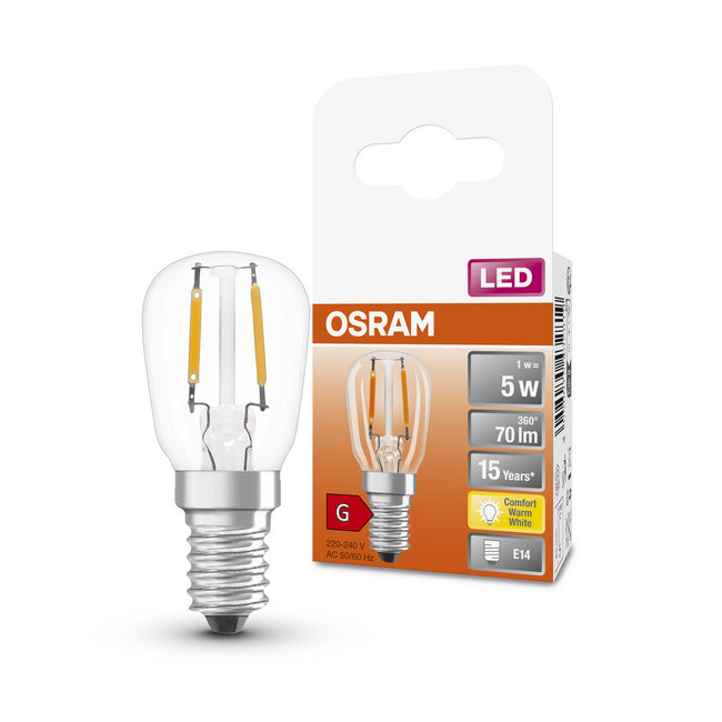 OSRAM F-LED T26 x 63 5H 1,6W 827 E14 Helder Warm wit