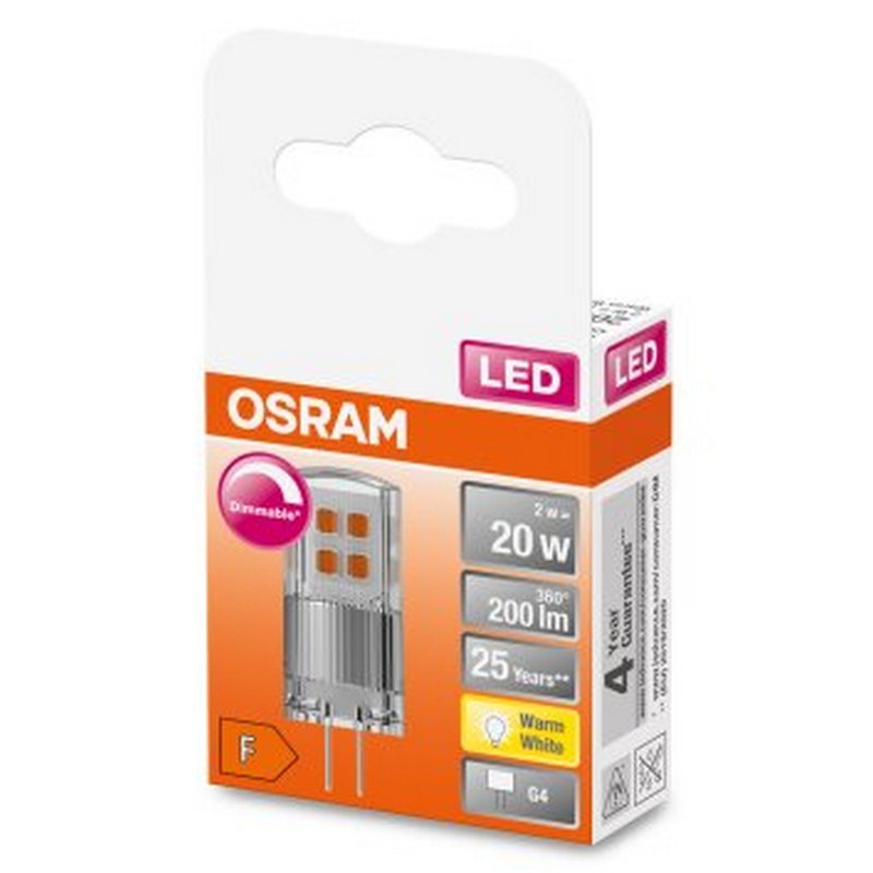 Osram LED Pin20 Dimbaar 12V 2,0W 827 G4 2700K