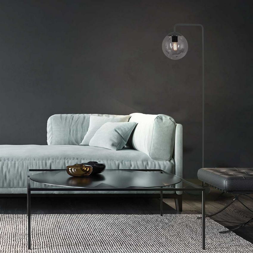 Steinhauer Bollique Vloerlamp 3325ZW Zwart/Rook Glas
