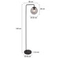 Steinhauer Bollique Vloerlamp 3325ZW Zwart/Rook Glas