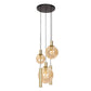 Steinhauer Bollique 5-Lichts Hanglamp 3801ME Mat Messing/Amber Glas