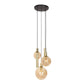 Steinhauer Bollique 5-Lichts Hanglamp 3801ME Mat Messing/Amber Glas