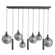 Steinhauer Bollique 9-Lichts Hanglamp 3798ZW Zwart/Smoke Glas