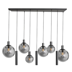 Steinhauer Bollique 9-Lichts Hanglamp 3798ZW Zwart/Smoke Glas