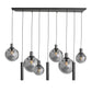 Steinhauer Bollique 9-Lichts Hanglamp 3798ZW Zwart/Smoke Glas