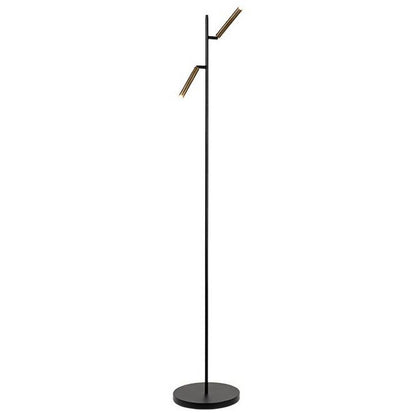 Masterlight Flute 2-Lichts Vloerlamp black/antique brass 1591-10-2-DW