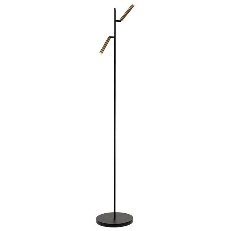 Masterlight Flute 2-Lichts Vloerlamp black/antique brass 1591-10-2-DW