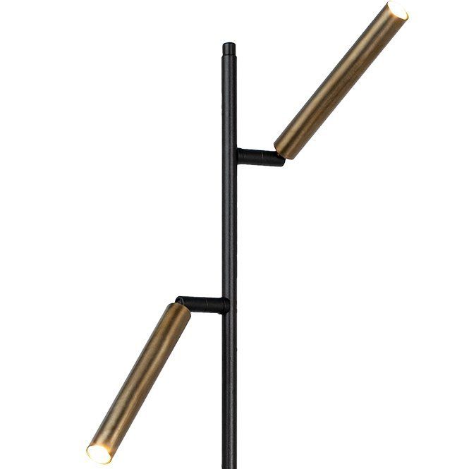 Masterlight Flute 2-Lichts Vloerlamp black/antique brass 1591-10-2-DW