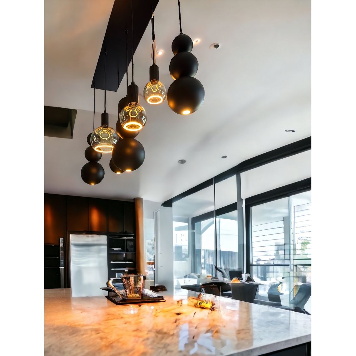 Leclercq en Bouwman Allure Hanglamp 7 lichts 130cm  LB780/7OV-BR - De Smid Verlichting