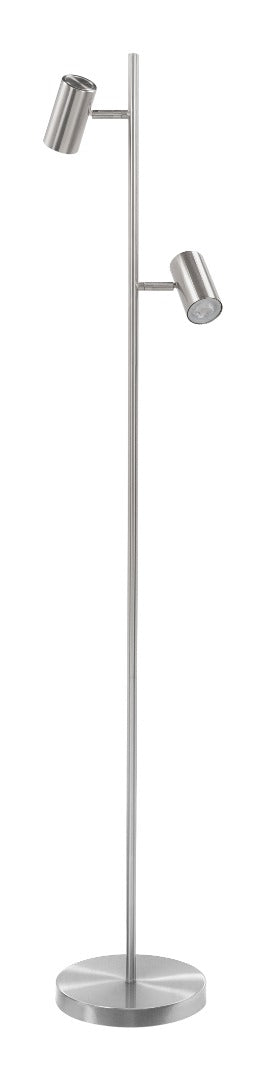 Highlight Burgos 2-Lichts Spot Vloerlamp V4719.30 + 2x 3-step 4W GU10 LED 2700K Nikkelmat