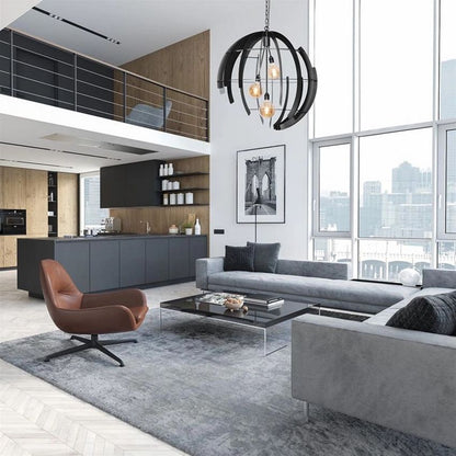 Ztahl Hanglamp Terra Ø80cm 2407-9005 Zwart Structuur