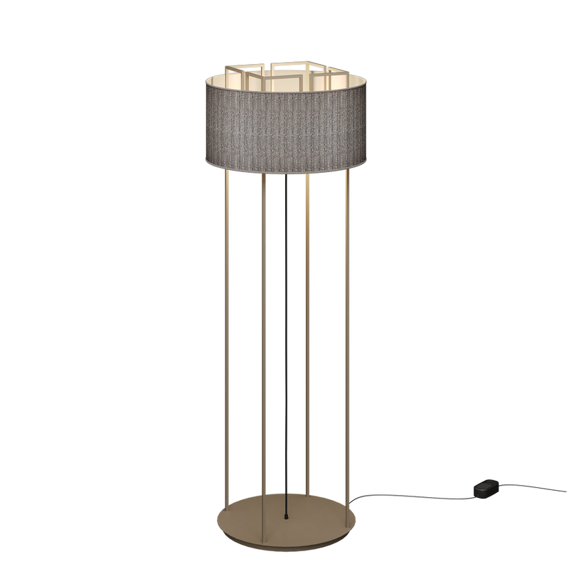 Ztahl Aosta vloerlamp Quartz met Kap Mercury Bamboo